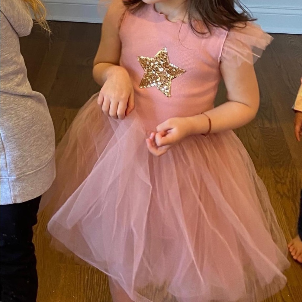 PETITE Hailey pink dress and gold Kate Spade Hairband